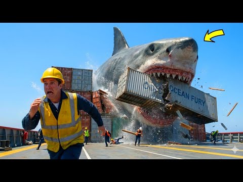 Giant Megalodon Attack Cargo Ship: Submarine called!