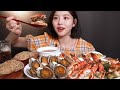 ENG SUB Pan Seared Shrimps Abalones With Butter Mukbang ASMR Korean Eating Show