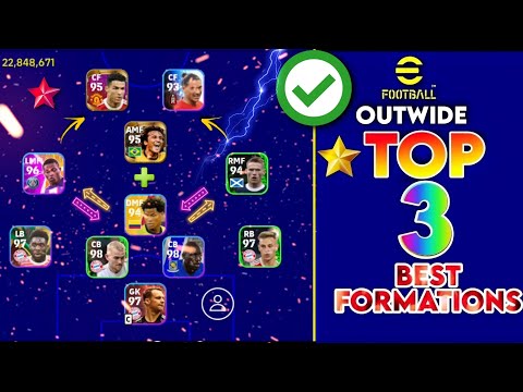 Top 3 Out Wide Best Formations in eFootball 2023 Mobile
