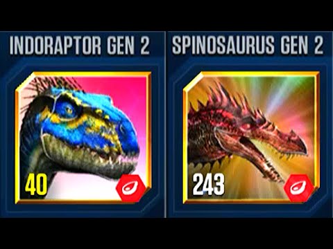 INDORAPTOR GEN 2 VS SPINOSAURUS GEN 2 | JURASSIC WORLD THE GAME
