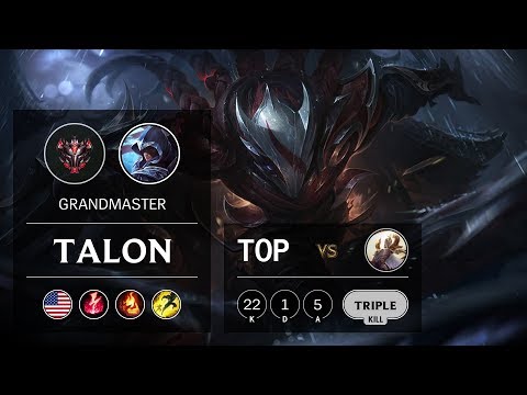 Talon Top vs Kayle - NA Grandmaster Patch 9.8