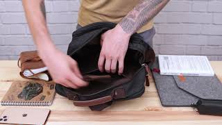 Рюкзак текстильний дорожній унісекс на два відділення 20611 Vintage чорний