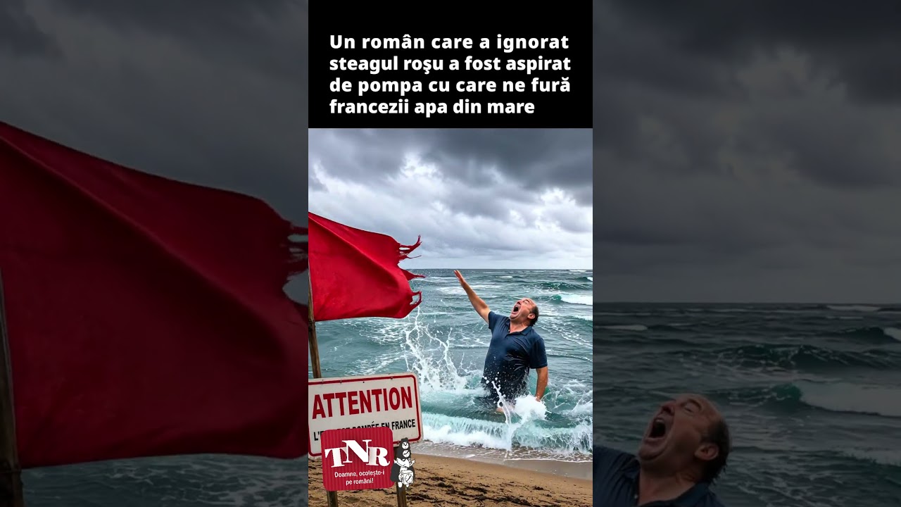 Un român care a ignorat steagul roşu a fost aspirat de pompa cu care ne fură francezii apa din mare