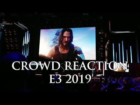 Crowd Reaction to Cyberpunk 2077 Release Date & Keanu Reeves Breathtaking | Xbox LAST EVER E3 2019