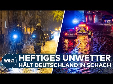 SCHWERE UNWETTER ÜBER DEUTSCHLAND: Blitze, Sturmböen, überflutete Straßen - Warnung vor Starkregen