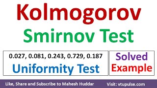Kolmogorov-Smirnov test | Test for uniformity in System Modelling and Simulation Vidya Mahesh Huddar
