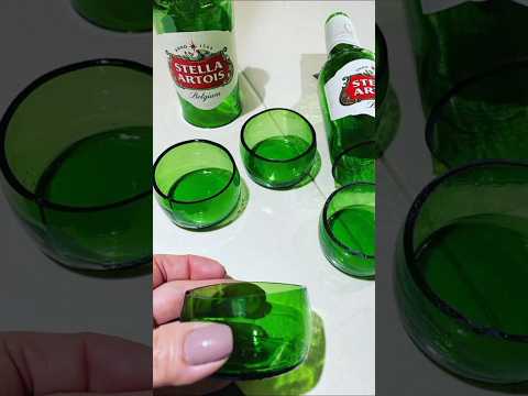 DIY Cut Glass Bottle at Home Easily / No any tools 😱 #diy #craft #yt #glassbottles #shorts #ytshorts