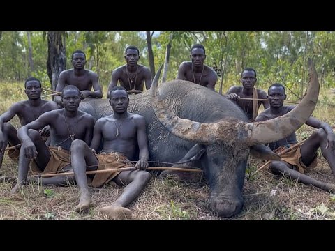 When Africa’s Hadzabe Hunters Take on a Giant Buffalo & Cook in the Wild! | Hadzabe Tribe Survival