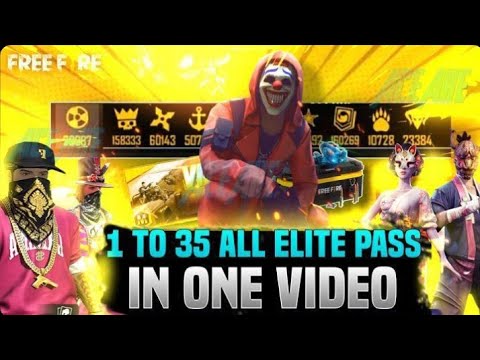 ALL FREE FIRE ELITE PASS IN ONE VIDEO || S1 TO S35 ELITE PASS || FREE FIRE || ACE GAMING