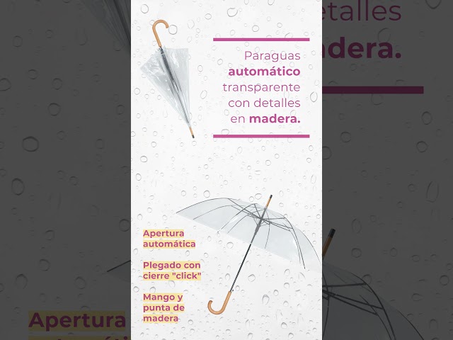 Vídeo relacionado con unycos - Paraguas Transparente de Campana Resistente al Viento, Automático, Impermeable y Ligero para Hombre, Mujer y Niños, 102 cm, 8 Varillas, Ideal para Uso Diario, Viajes y Eventos (Pequeño)