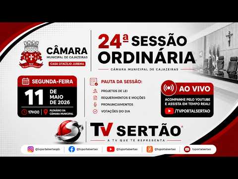 24ª SESSÃO ORDINÁRIA AO VIVO | Câmara de Cajazeiras debate projetos e votações importantes