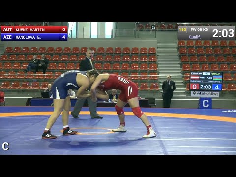 Qualification FW - 69 kg: Martina KUENZ (AUT) df. Elis MANOLOVA (AZE), 8-4