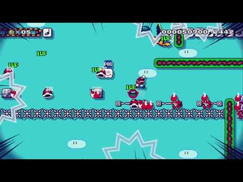 マリオとメットのWでゴールまで連続UPする全自動マリオ　Auto by たか - SUPER MARIO MAKER - NO COMMENTARY 1bi