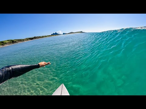 SURFING ALONE AT A MAGIC POINT BREAK! (RAW POV)