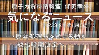 【原子力資料情報室】伴英幸の気になるニュース（2023年8月第1回ー後半）原発処理水をめぐる動き