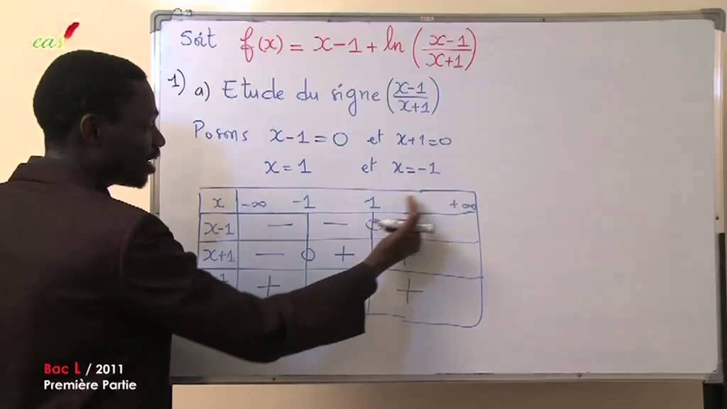 Exercices - Terminale - Mathématiques : Fonction LN Bac L 2011, Premiere partie mp4