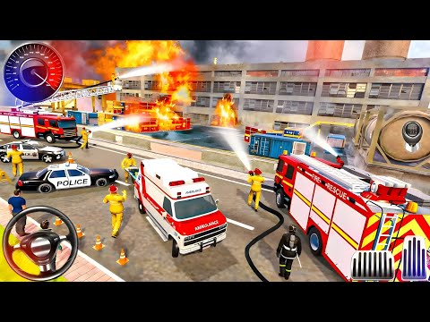 Fire Rescue Truck Simulator 3D - Fire Truck City Rescue Simulator - Android GamePlay