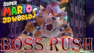 Super Mario 3D World - Boss Rush (All Boss Fights, No Damage)