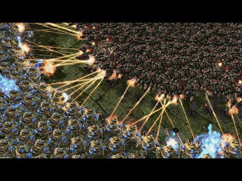 2000 COLOSSUS vs 1000 THOR - Starcraft 2 MASSIVE BATTLES