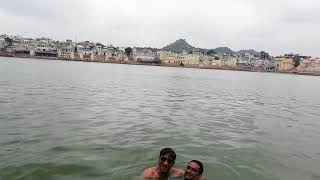preview picture of video 'Pushkar pond swimming'