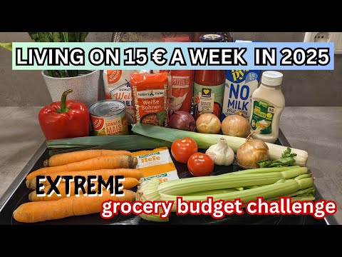 LIVING ON 15 € A WEEK IN 2025 - EXTREME GROCERY BUDGET CHALLENGE - Vegan and Low Waste