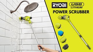 RYOBI USB Lithium Telescoping Power Scrubber