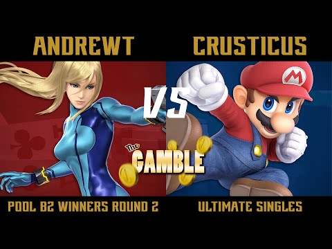 The Gamble Pool B2 Winners Round 2 - AndrewT (Zero Suit Samus) vs. Crusticus (Mario) - SSBU