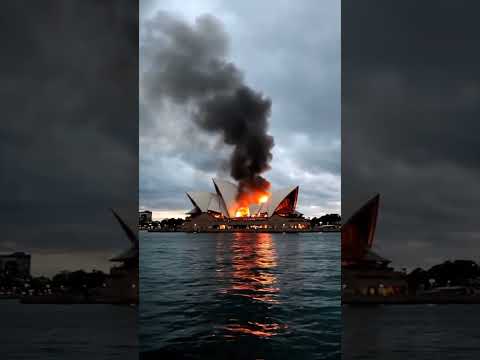 Opera house sydney on fire