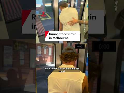 Runner races train between Melbourne stations