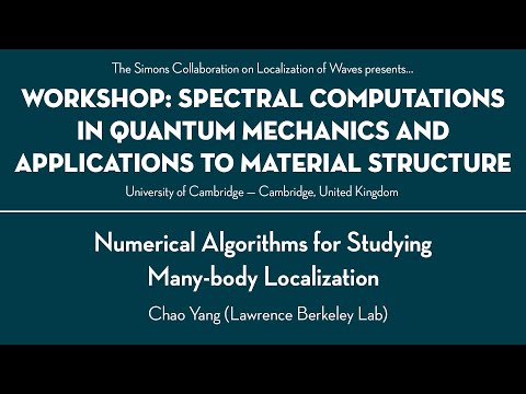 "Numerical Algorithms for Studying Many-body Localization" with Chao Yang — UK 2019