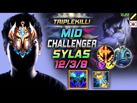 Challenger Sylas MID vs Fizz - 챌린저 미드 사일러스 템트리 룬 만년서리 정복자 サイラス Сайлас 解脱者 賽勒斯 - KR 11.20