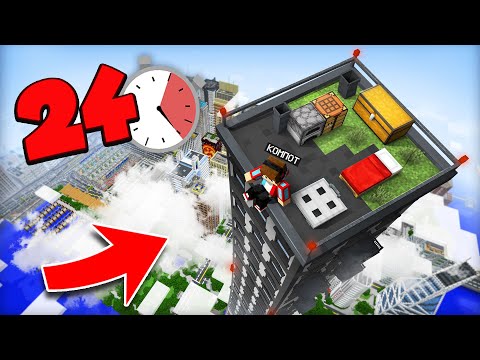 24 ЧАСА НА КРЫШЕ САМОГО ВЫСОКОГО ДОМА В МАЙНКРАФТ | Компот Minecraft