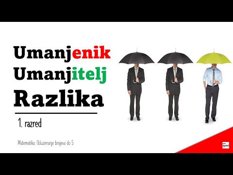 1.razred - Matematika: Umanjenik, umanjitelj, razlika