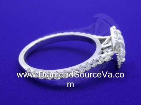 Round Brilliant Cut Diamond Ring 1.22-carat 0.44 tcw French Pave