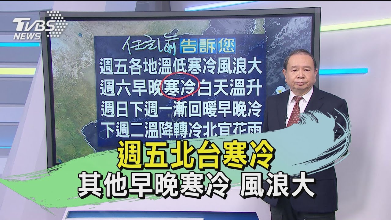 週五北台寒冷!其他早晚寒冷 風浪大