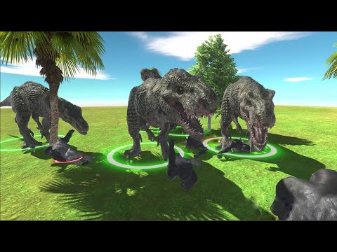 ARBS  MONKEYS VS ALL DINOSAURS. Super Battles! Who survive? - Animal Revolt Battle Simulator