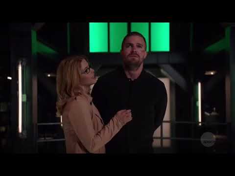 Arrow 7x22 Oliver and Felicity tells about their Baby to Team and Retirement Plan Scene