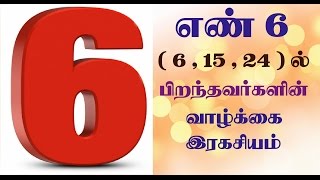 number 6 numerology life path in tamil | 6,15,24 ல் பிறந்தவர்களின் எண்கணித பலன்கள்.