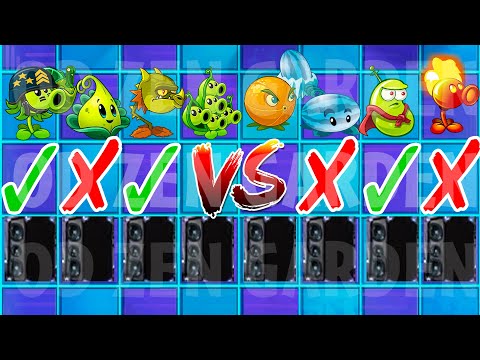 PVZ 2 Funny All Plant Power Up Vs 8 Speakers - Plants Vs Zombies 2