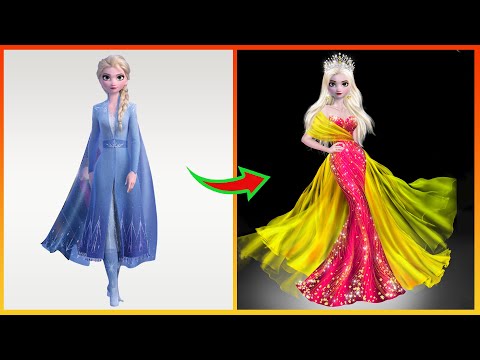 Frozen Disney: Elsa Frozen Glow Up Party Dress - Disney Princesses Art @cartoonworld68