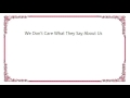 Hefner - We Don't Care What They Say About Us Lyrics