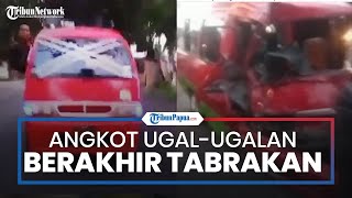 Viral Video Detik-detik Sopir Angkot di Cianjur Ugal-ugalan, Lepas Kemudi hingga Berujung Tabrakan