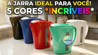 Vídeo de Jarra leiteira com Tampa 1L para Leite Suco Água Vai ao Micro-ondas