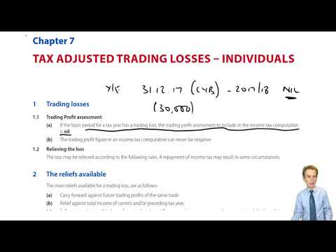 ACCA Taxation (TX-UK) Tax Adjusted Trading Loss Reliefs