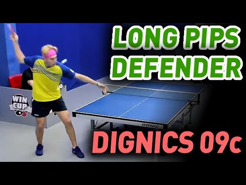 chopper with Butterfly Dignics 09C and long pips: Junchik Valentin