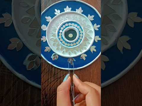 Painting Indian Art with glass 🇮🇳 😱 #shortvideo #youtubeshorts #lippanart