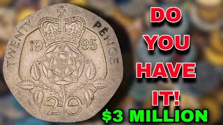 MOST VALUABLE UK 20 PENCE COIN FROM 1995 DON'T SPEND THIS MILLION OF DOLLAR!!