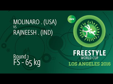 Round 1 FS - 65 kg: F. MOLINARO (USA) vs RAJNEESH (IND)