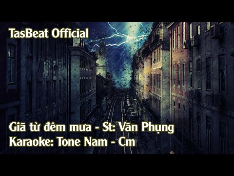 Karaoke Giã Từ Đêm Mưa - Tone Nam | TAS BEAT