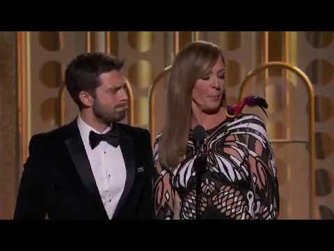 Sebastian Stan and Allison Janney presenting at the Golden Globes